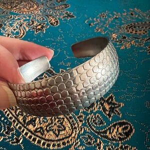Silver Textured Cuff Bracelet